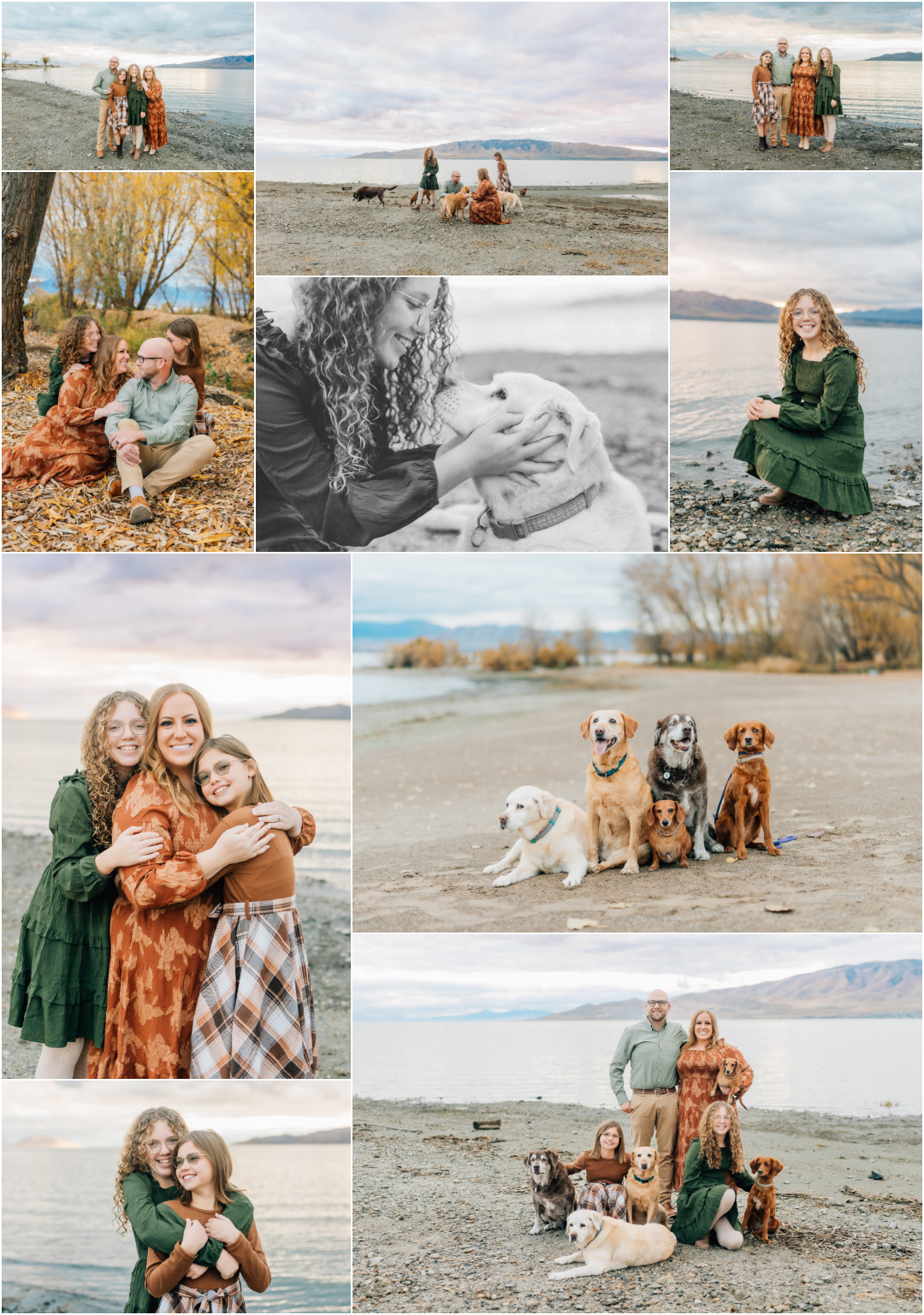American Fork Beach Photographer - Family Photos with Dogs