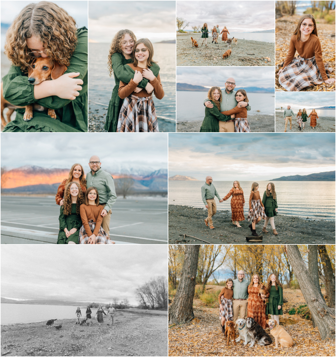 American Fork Beach Photographer - Family Photos with Dogs