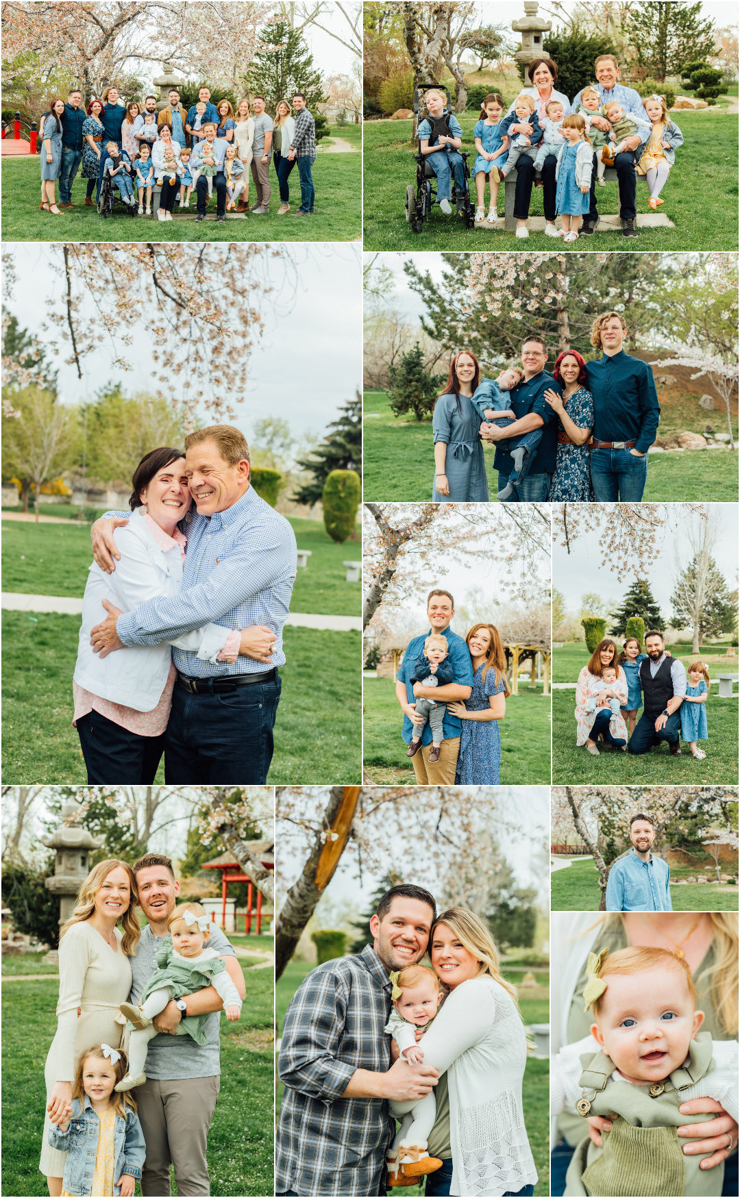 International Peace Gardens Salt Lake County Extended Family Photography session