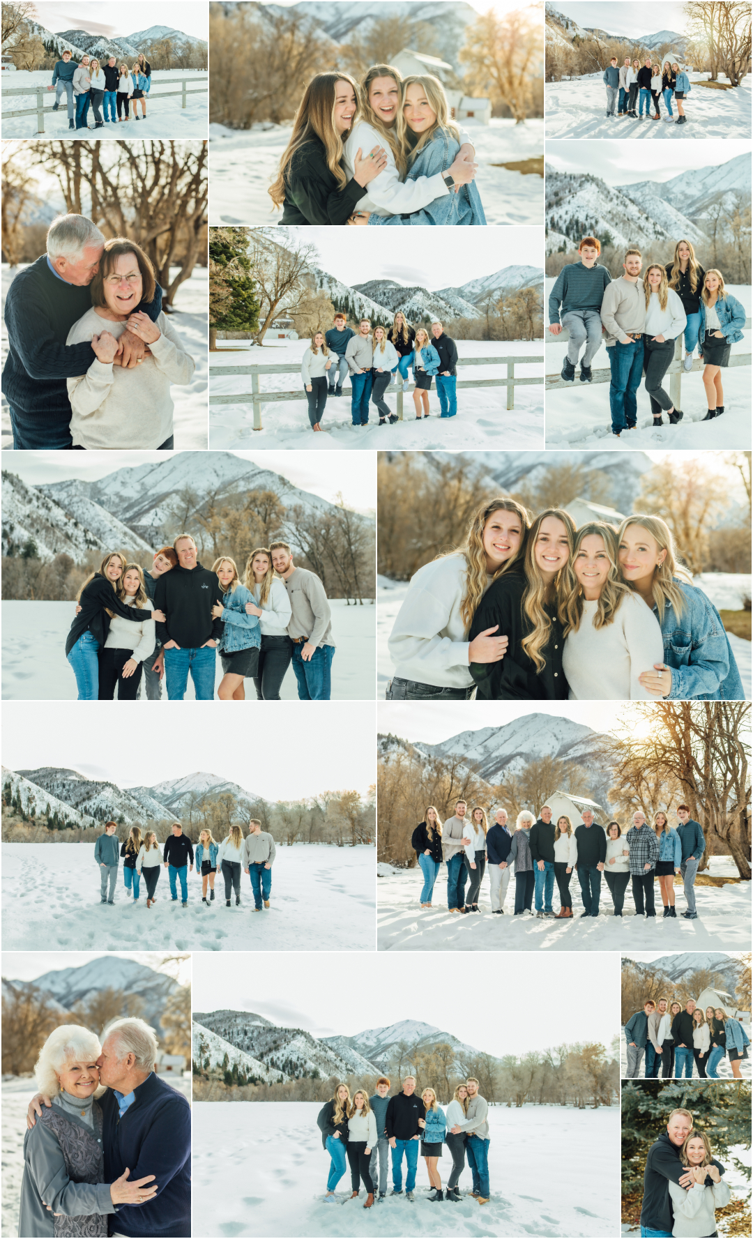 Winter Extended Family Pictures - Jolleys Ranch Hobble Creek Canyon