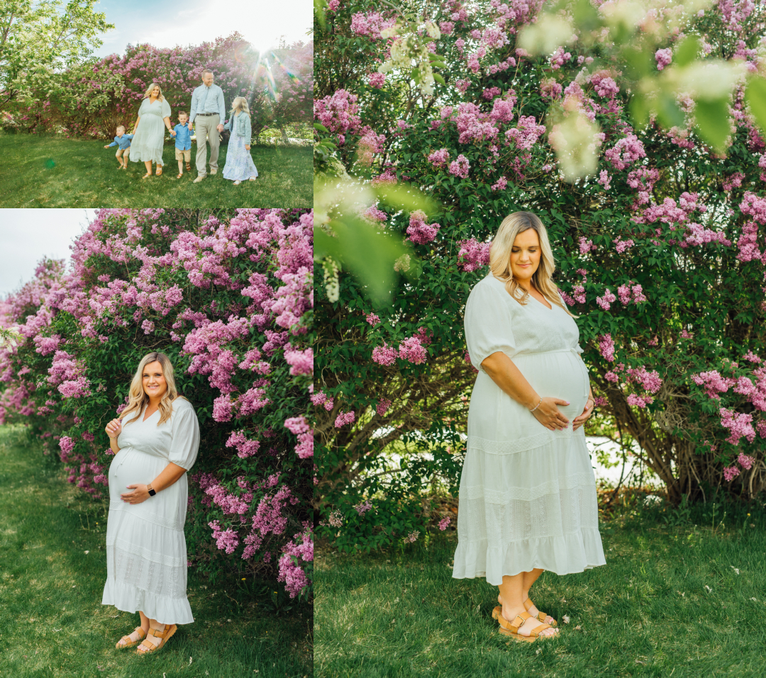 Utah Spring Family Photography Locations in Utah County - Lilac Bushes