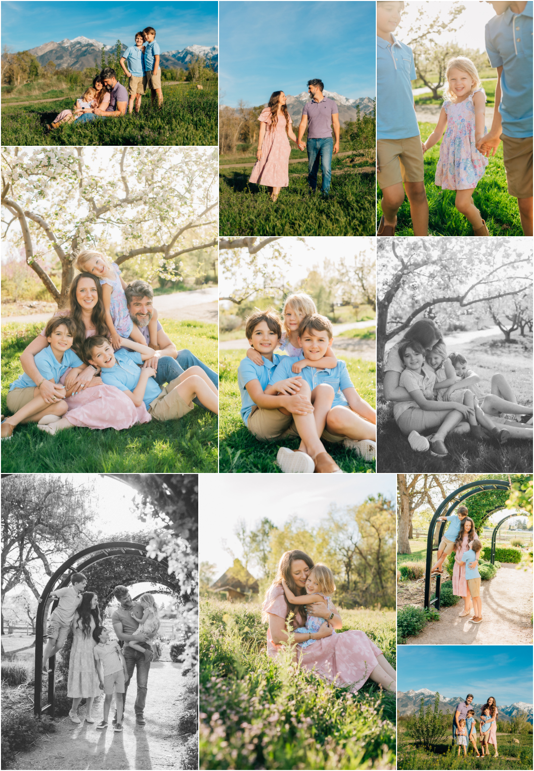 Family of five Spring Photoshoot - Wheeler Historic Farm Utah Photographer