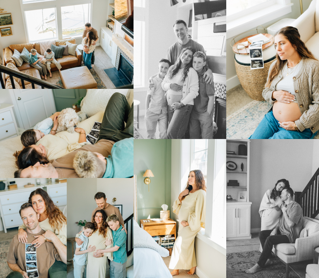 In Home Maternity Photography - Pregnancy Announcement with older children
