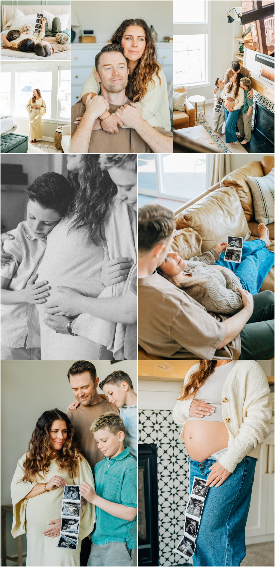 In Home Maternity Photography - Pregnancy Announcement with older children
