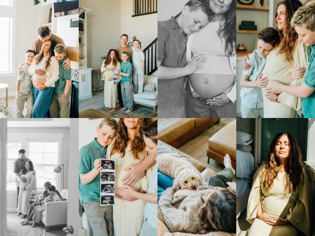 In Home Maternity Photography - Pregnancy Announcement with older children