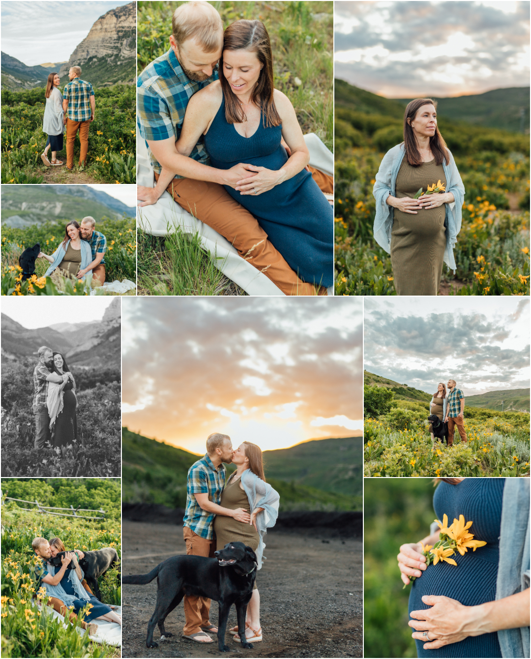 Dog Friendly Photographer in Utah - Spring Wildflower Maternity