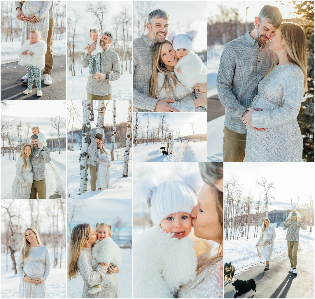 Winter Family Maternity Pictures - Utah County Photographer