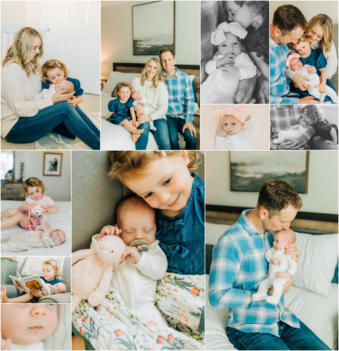 Salt Lake County Newborn Photographer - In Home Lifestyle Newborn Pictures with Sibling