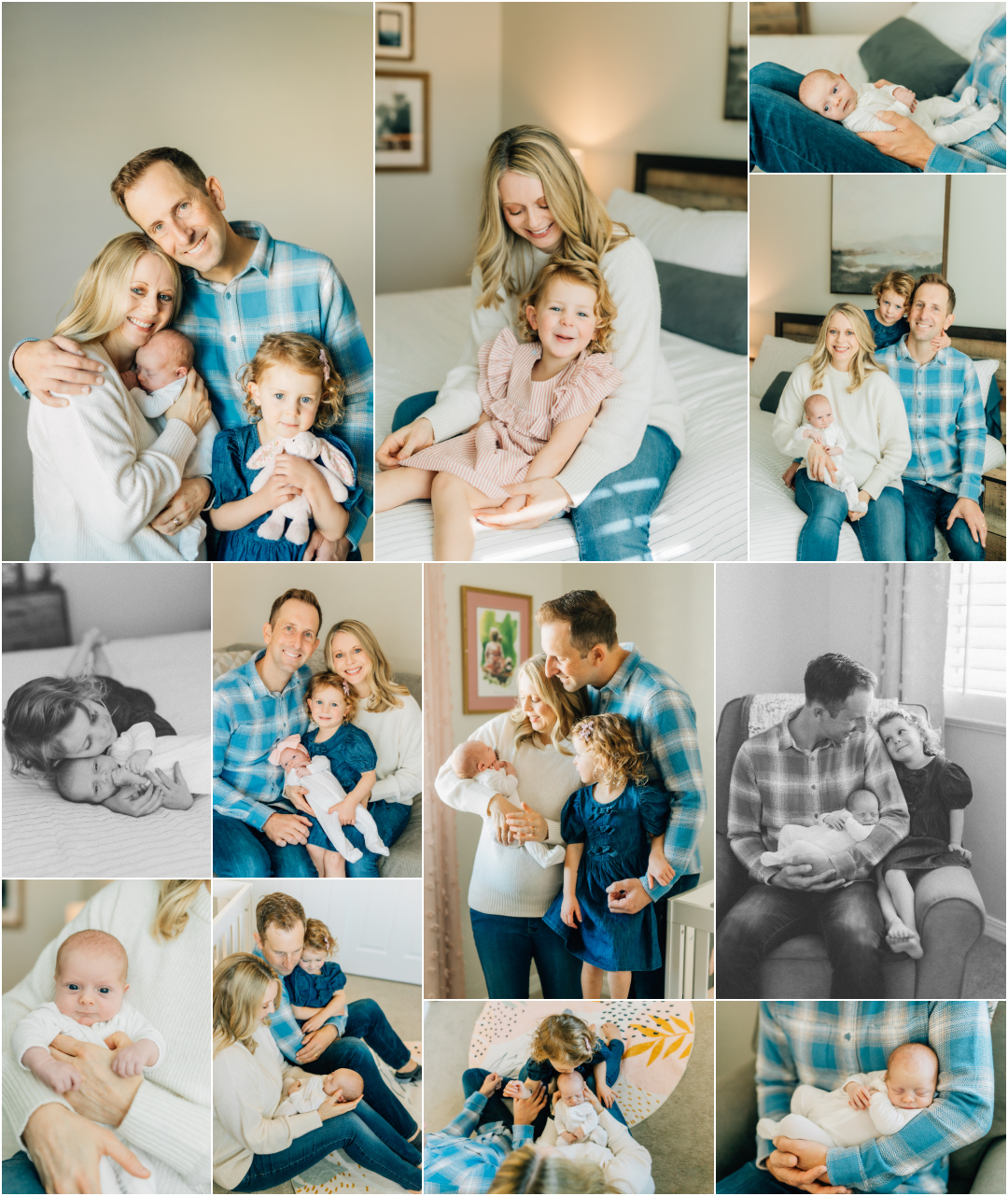 Salt Lake County Newborn Photographer - In Home Lifestyle Newborn Pictures with Sibling