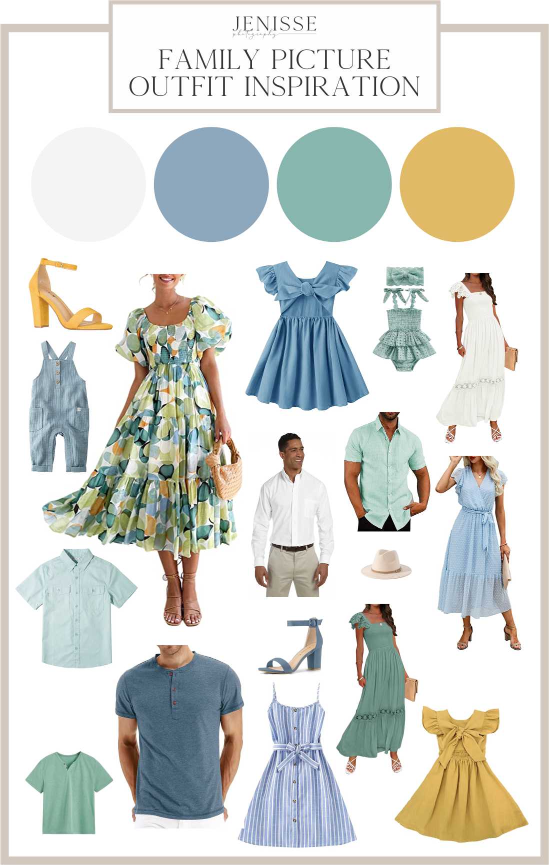 Blue, Green, Yellow - Family Picture Outfit Inspiration