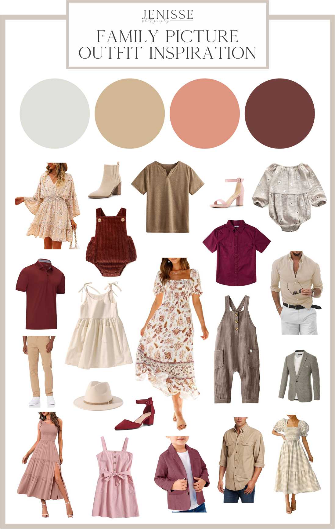 Family Picture Outfit Inspiration - Tan, Pink and Maroon