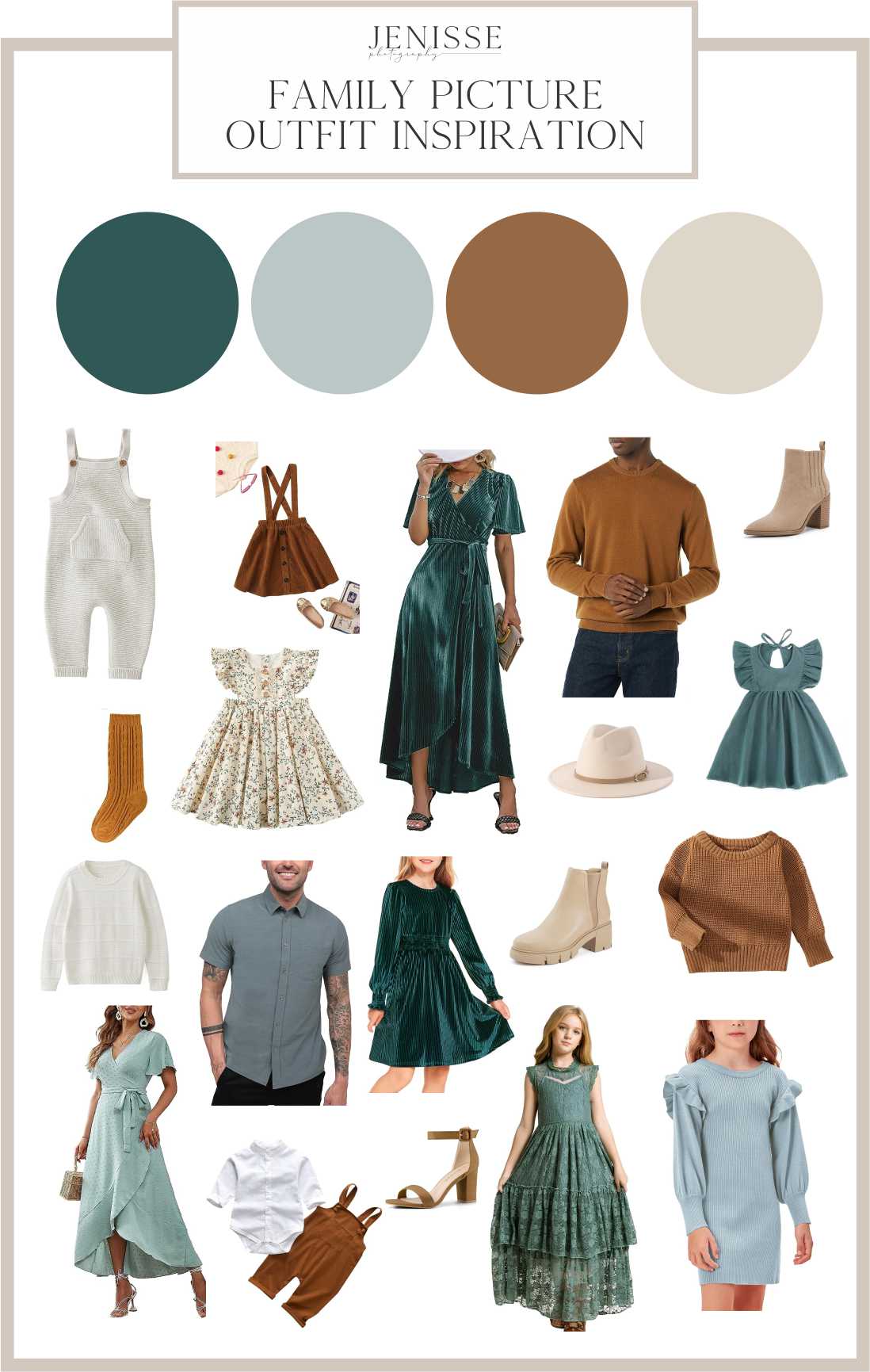 Family Picture Outfit Inspiration - Teal and Rust
