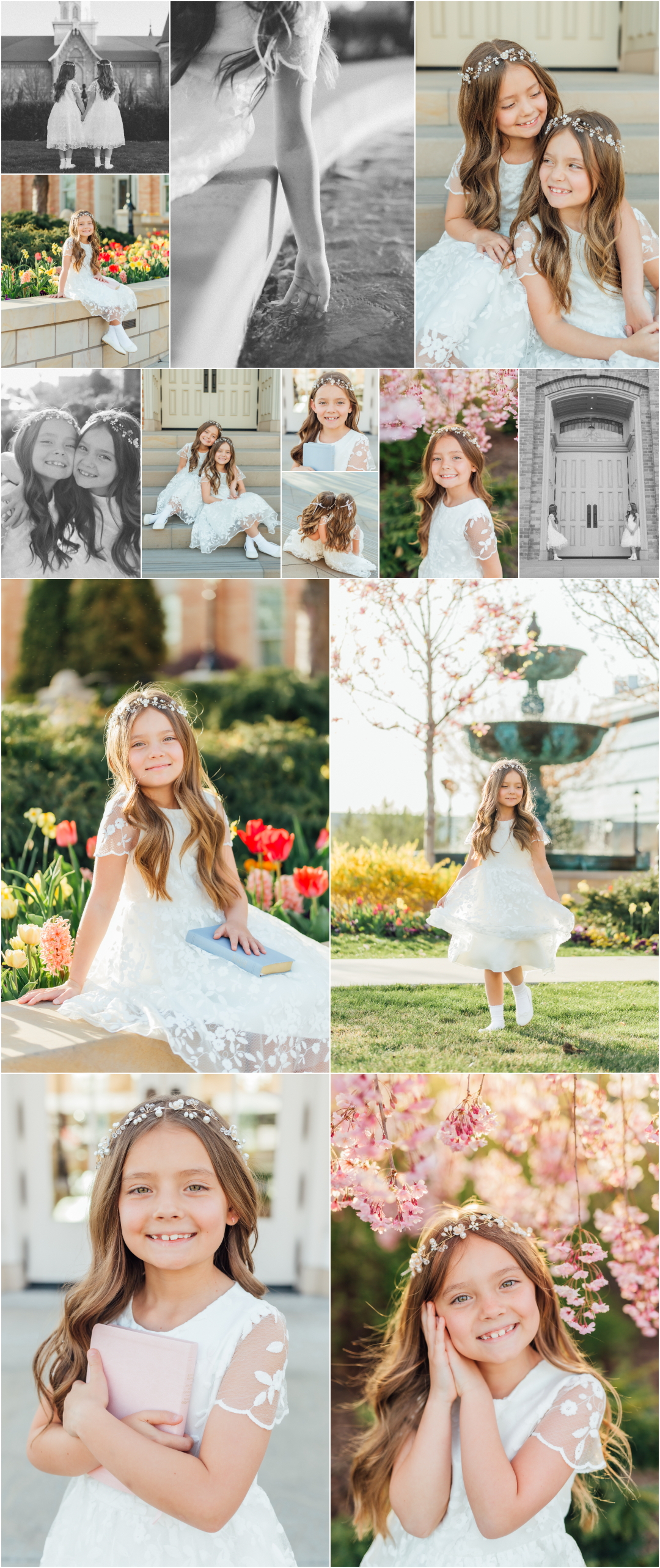 LDS Baptism Twin Girls Pictures - Provo City Center Temple Photographer