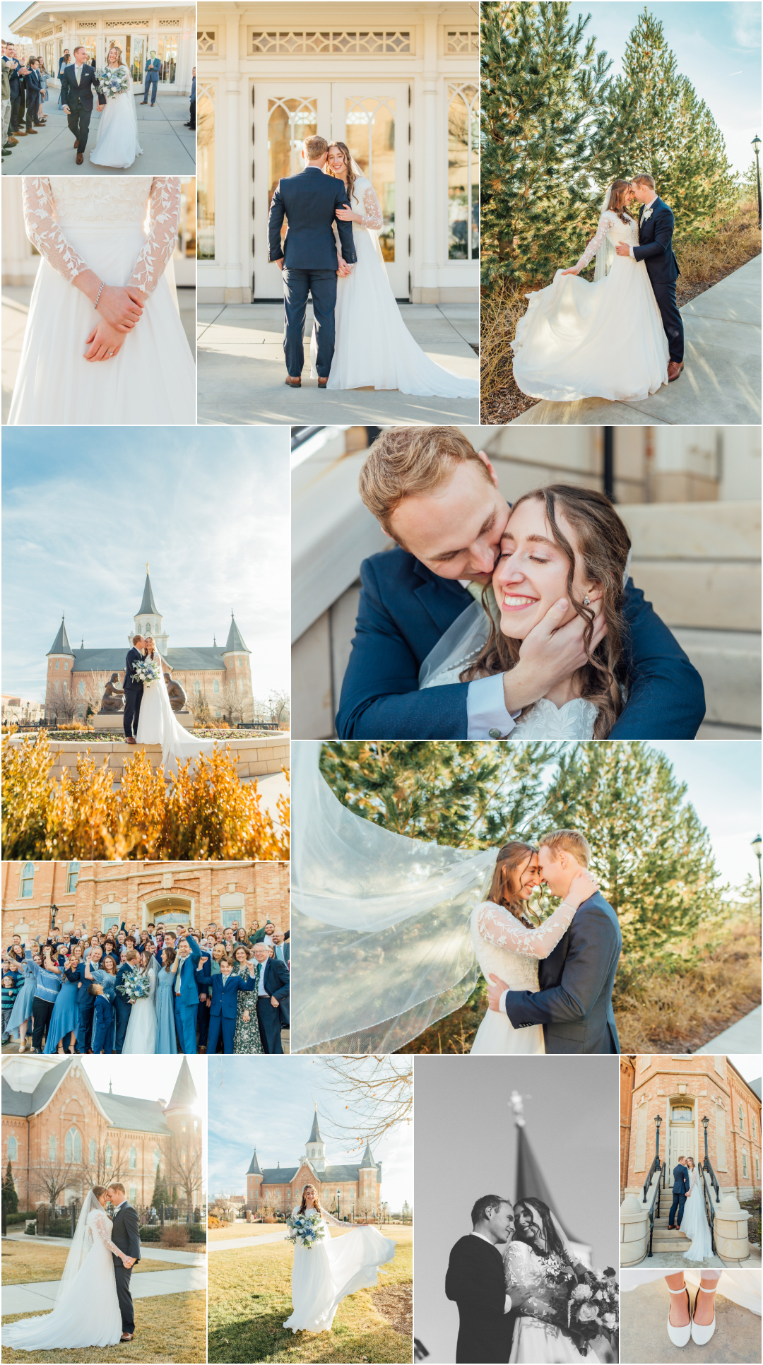 Provo City Center Temple Wedding - Late Fall LDS Wedding